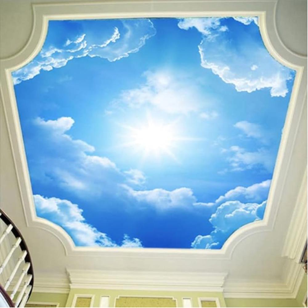 

Современные 3D настенные фрески на потолок, обои с голубым небом и белыми облаками, домашний декор, фрески для потолка гостиной 200 cm(W) x 140 cm(H)