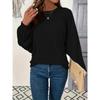1pc Elegant Women'S Solid Color Casual Sweater Tee, Polyester Knit Fabric, Crew Neck, Sleeveless, Regular Length, for Spring/Fall Season