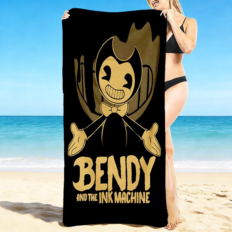 1Pc Bendy Ink Machine Beach Towel, Quick Dry, Multi-Use for Beach Pool Gym Yoga Home Travel, Christmas, Halloween, Xmas Gift M929400