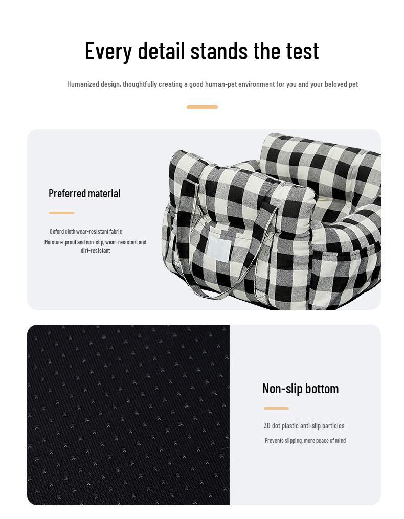 Cama Asiento de Coche para Mascotas Pequeñas de Venta Caliente: Antirrayas, Engrosado, Seguro y Portátil para Protección de Perros y Gatos