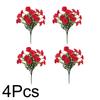 4 Bundles Artificial Flowers Outdoors Fake Flowers Realistic Bonsai Shrub Garden Home Decor Morning Glory Vibrant