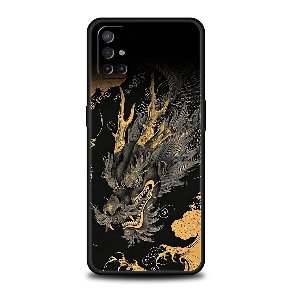 Phone Case For Oneplus 13R 13 12 10T 11 R10 Nord N100 N200 N10 9 9R CE 2 3 Z Pro Lite Soft TPU Chinoiserie Loong Flower Dragon