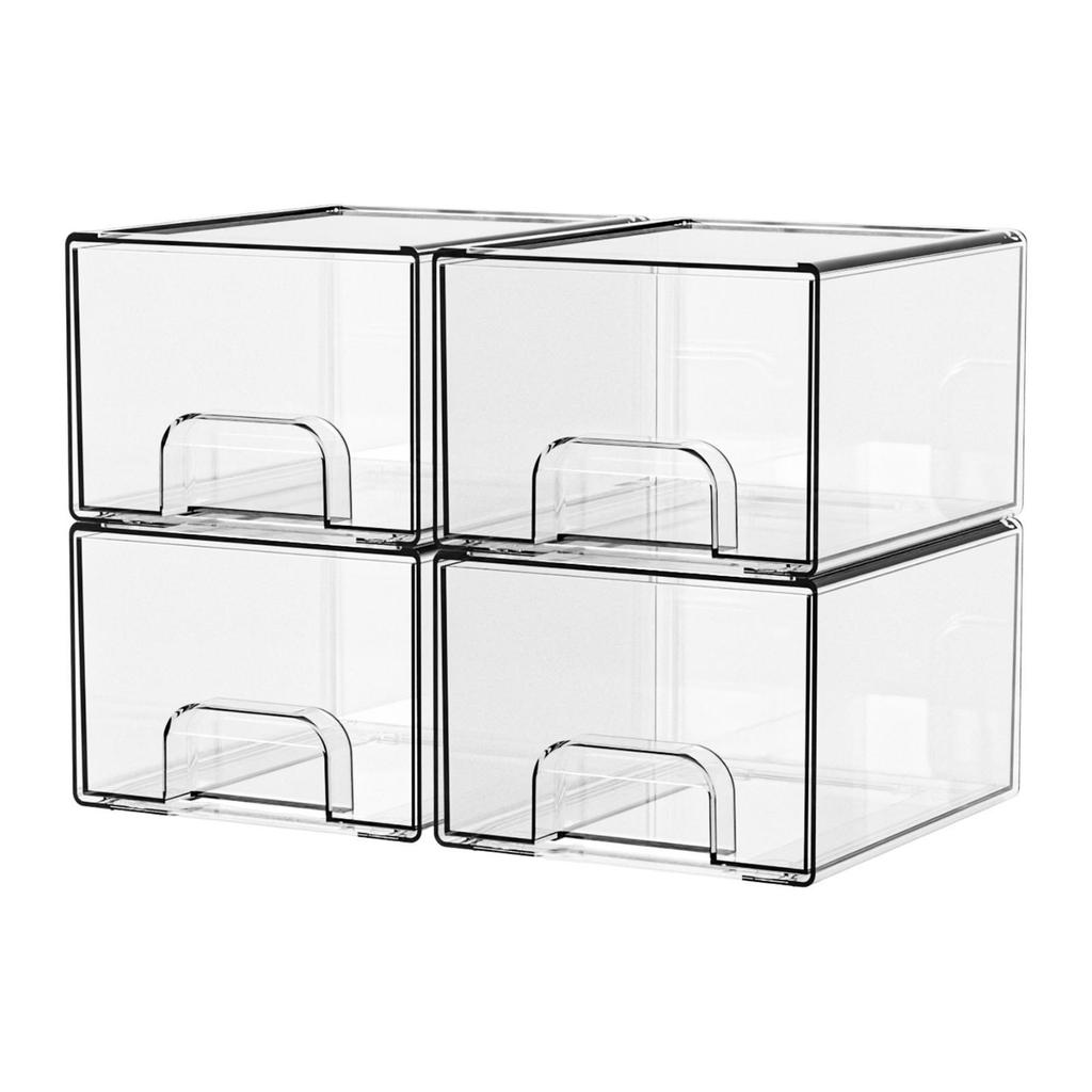 Stackable Storage Drawer Supplies Bin for Make up Stationary Desktop L