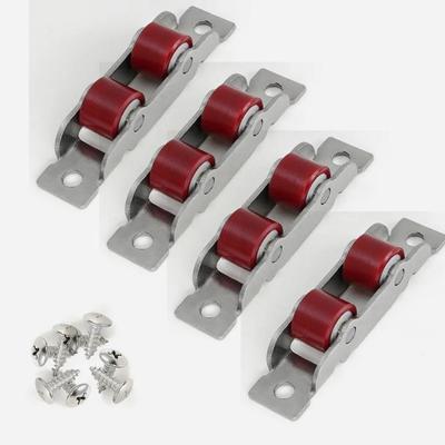 4 Pièces/lot Acier Inoxydable Porte Type 80 Fenêtre Silencieux Poulie en Nylon Roue à Gorge Ferrures de Porte Coulissante Roulettes Coulissantes pour Porte en Verre