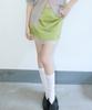 Michikoleondeonkosino Layered Satin Mini Skirt Olive Green