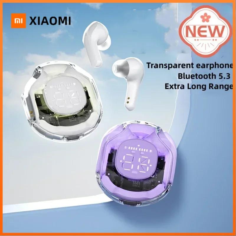 Xiaomi T8 TWS Wireless Bluetooth Headset Transparent ENC Headphones LED Power Digital Display Stereo Sound Earphones for Sports Working
