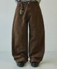 SIGNATURE Twist Curved Cotton Pants [Brown]