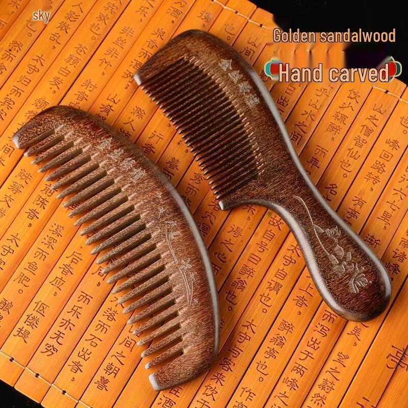 JINGRUIXIANG Green Sandalwood Hair Comb