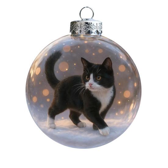 3D Animal Christmas Ball Ornament Funny Dog/Cat/Turtle Hanging Decoraton Clear Plastic Xmas Balls Ornament