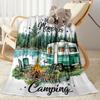 Happy Camper Adventure Blankets Are Suitable for Living Rooms,making Them an Ideal Choice for Outdoor Travel and Gifts.