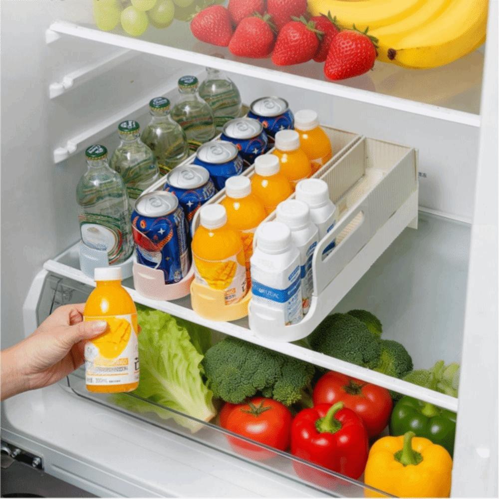 Foldable Drink Organizer Large Capacity Refrigerator Storage Rack Fridge Storage