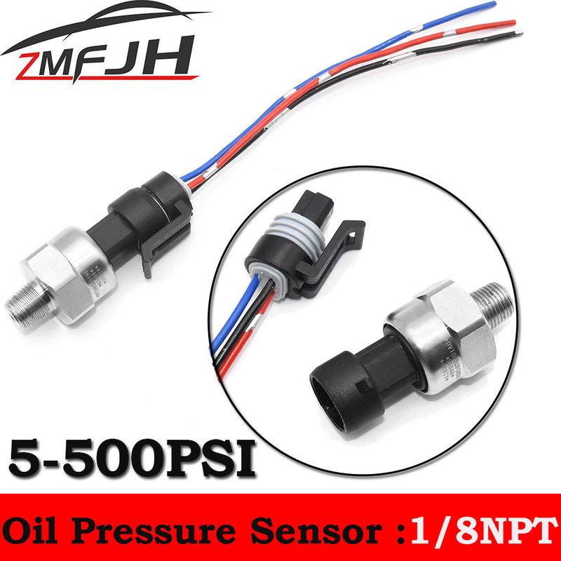 5V 1/8NPT Oil Fuel Air Pressure Transducer Transmitter Sensor Stainless Steel 5/15/30/60/100/150/200/300/500Psi Oil Pres Sensor 145Psi
