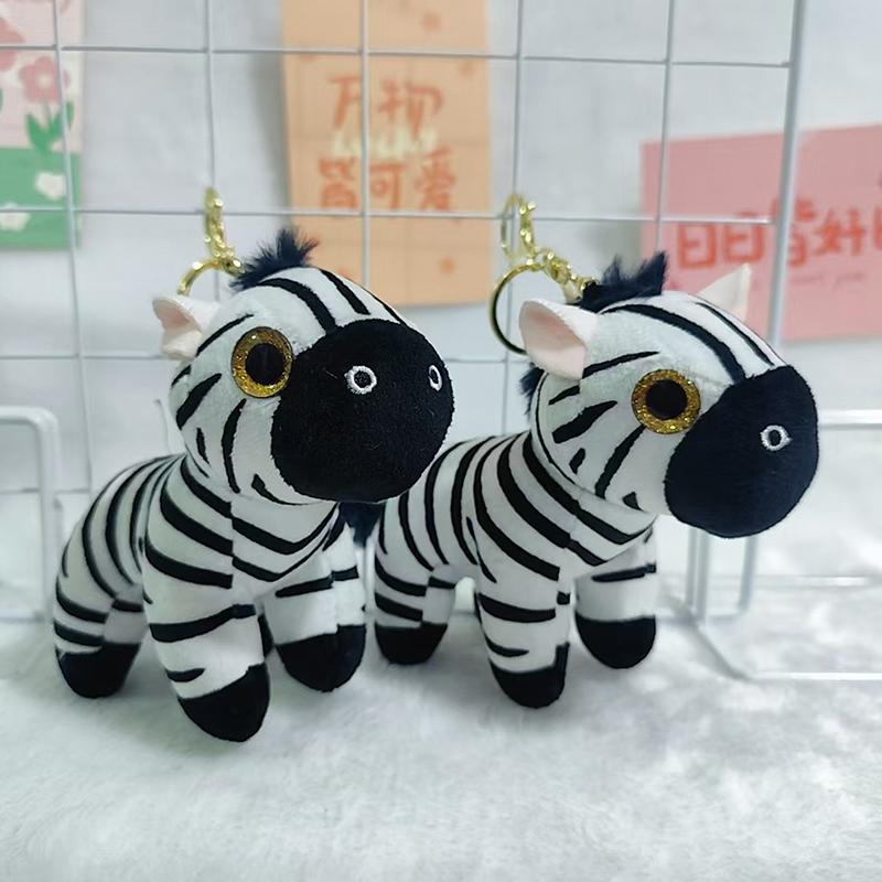 15Cm Cute Little Zebra Plush Toy Keychain Stuffed Animal For Kids Girl Lovely Animal Doll Toy Plushie Ornament Pendant