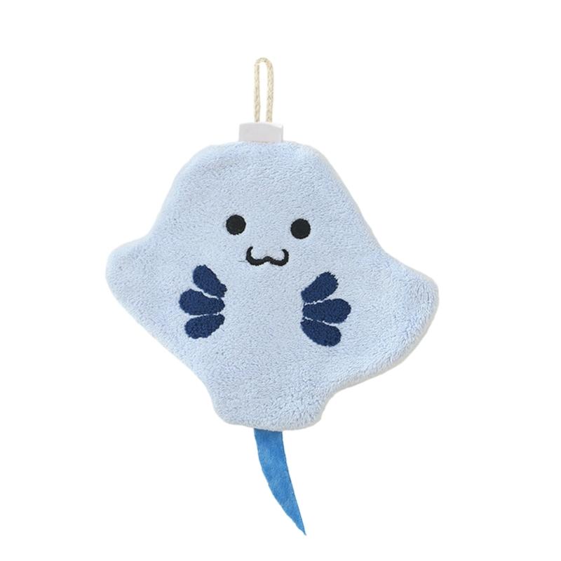 

Cartoon Animal Hand Towel Super Absorbent Hanging Wipe Towel Soft Kid Handkerchief Bathroom Kitchen Dishcloth for Children