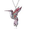 Colorful Printing Acrylic Flying Bird Pendant Necklace For Women Lovely Hummingbird Horse Animal Choker Party Jewelry