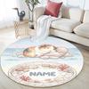 Custom Name,Beach Animals pattern round rug,Carpet Rug for Living Room Bedroom Playroom ,Non-slip Floor Mat,Holiday Gifts and Birthday Gifts.