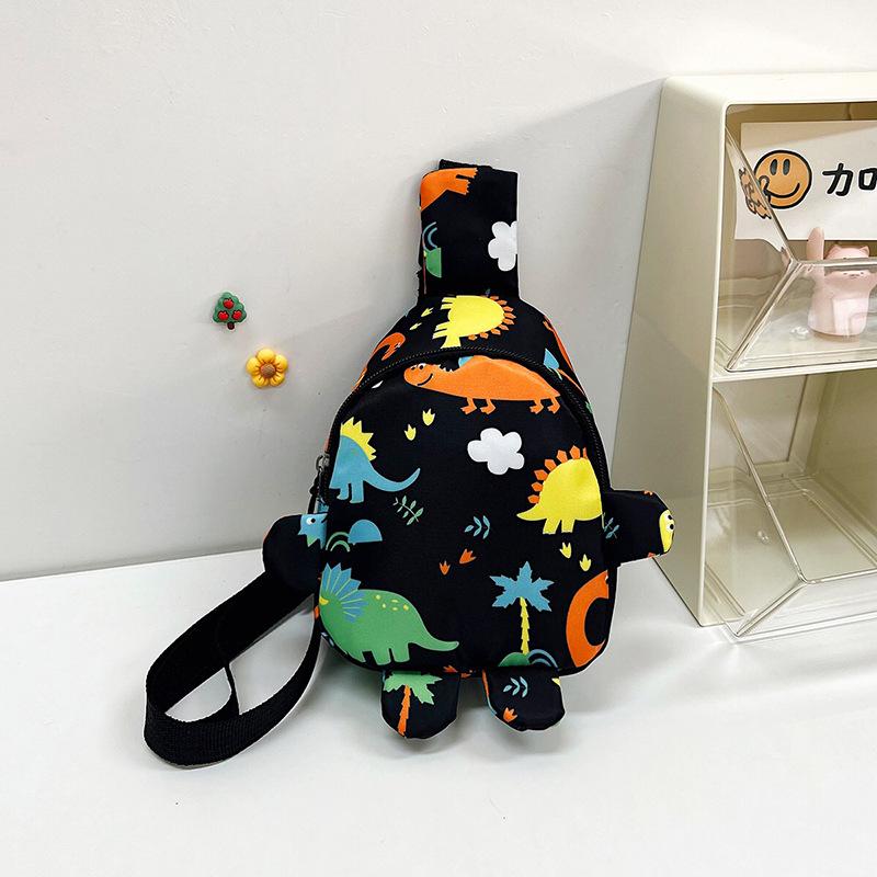 

Нагрудная сумка маленький динозавр детская крутая красивая повседневная наплечная сумка тай-дай мини модная сумка через плечо сумка-трансформер one size fits all чёрный