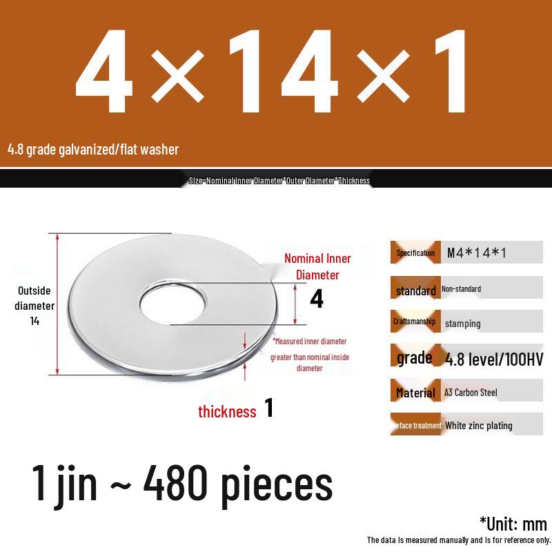 Galvanized Extra Thick Flat Iron Washer, M3-M62
