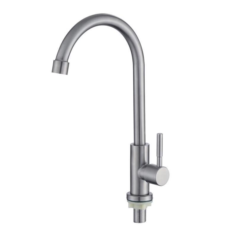 TLXT Stainless Steel Single Cold Swivel Kitchen Sink Faucet