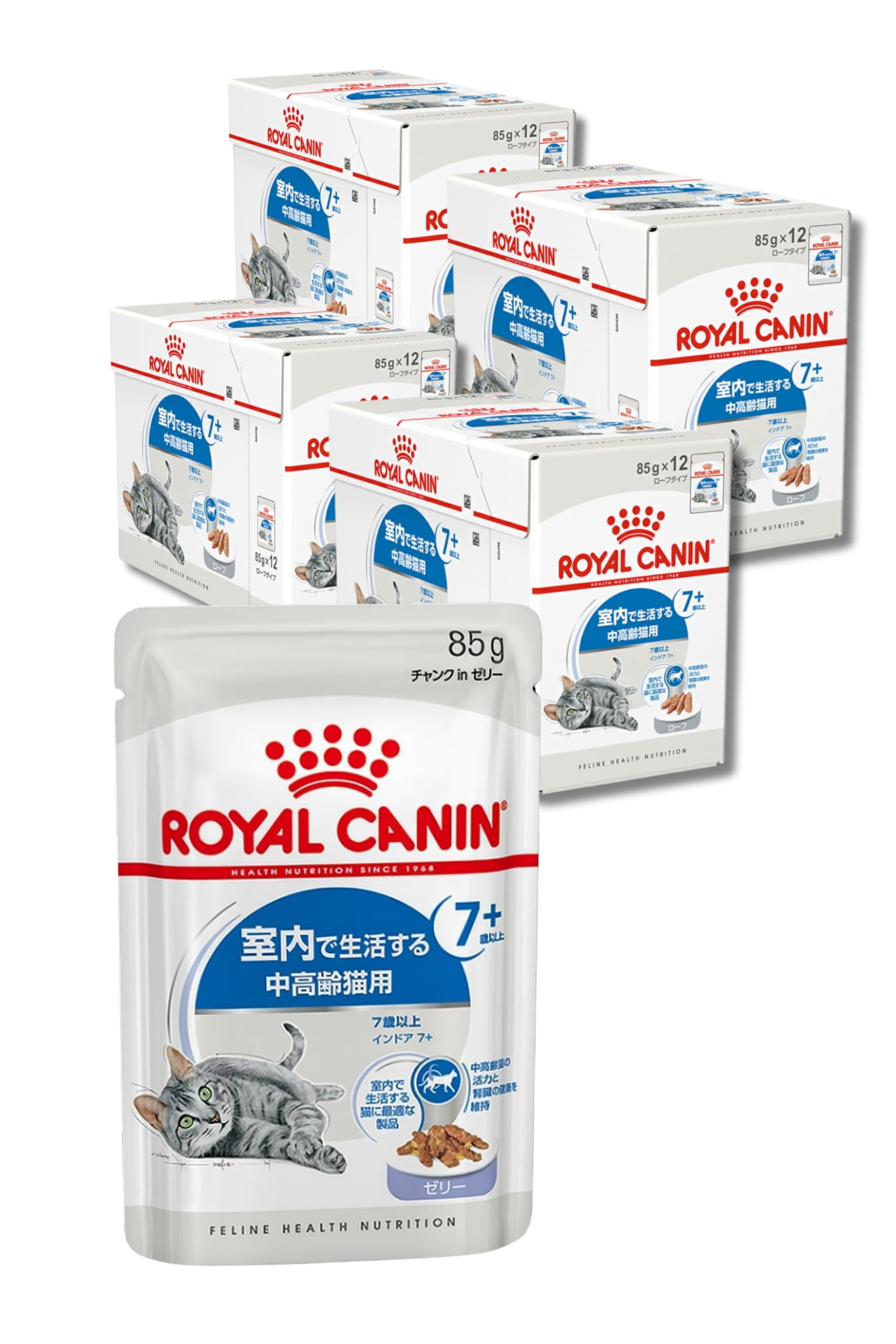 

Royal Canin Indoor Jelly 48 pieces Wet food pouch for middle and elderly cats living intestinal health dietary original logo included 7+ [85g, set]