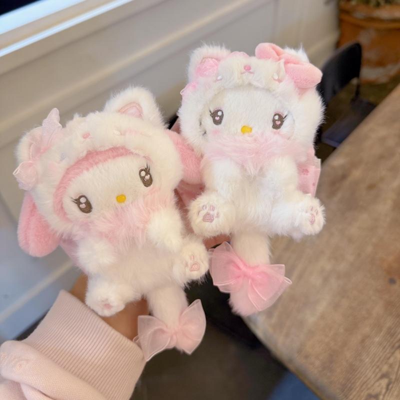 sweet bow my sweet piano kuromi long tail plush toy keychain cinnamoroll Melody soft stuffed Decor pendant