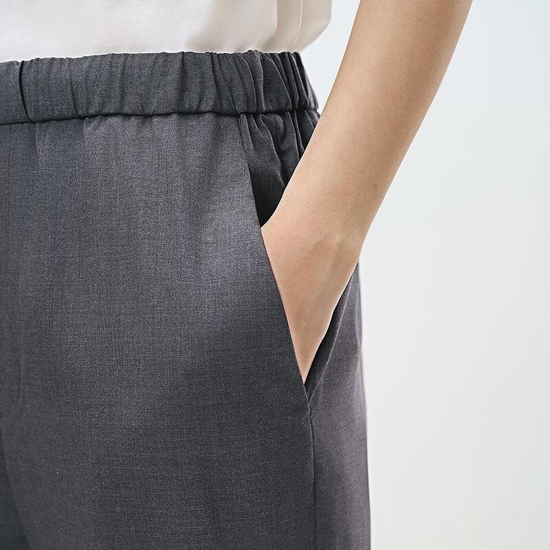 LESS 2025 Summer Straight-Leg Cropped Wool Commuter Pants