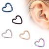 2 Pcs Surgical Steel Heart Ring Piercing Hoop Earring Helix Cartilage Tragus Daith