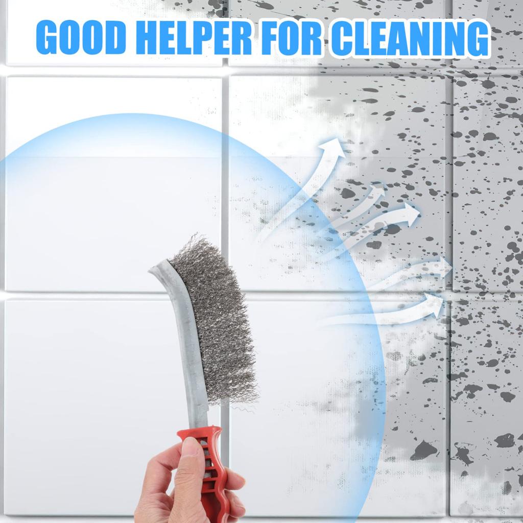 Non-Slip Grip Stainless Steel Wire Brush for Metal Rust Removal Cleaning Deburring Tool
