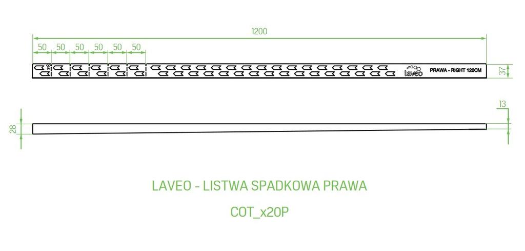 Listwa Spadkowa Do Odpływu Liniowego Inox  - Prawa
