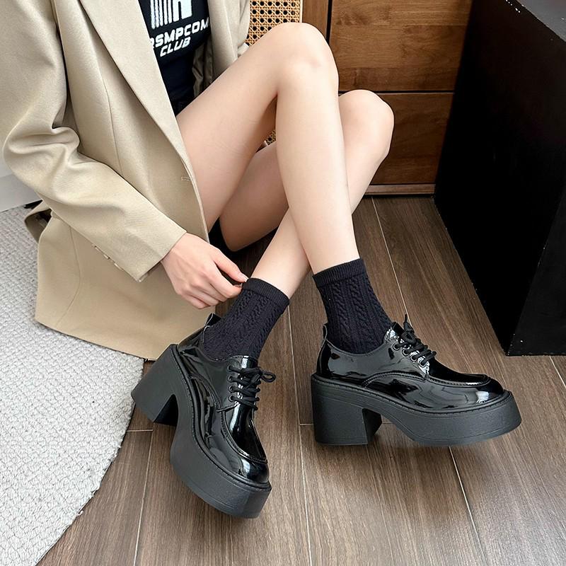 Japanese Women's Retro Loafers - Thick Sole, Soft Leather, Spring/Autumn, Easy-to-Match, 2025 Style