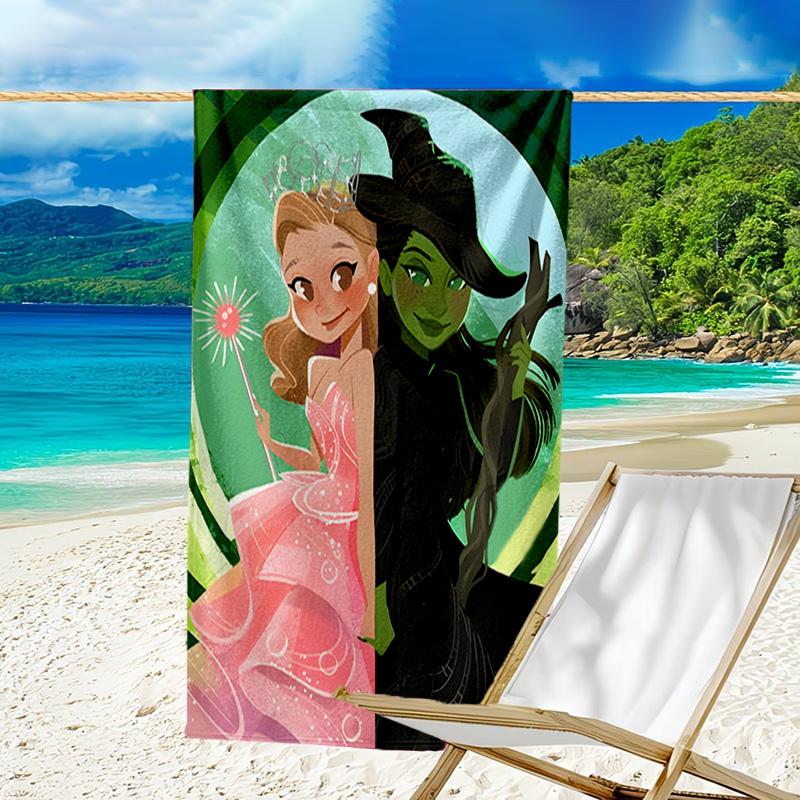 1pc The Wizard of Oz2 Beach Towel, Beach and Seaside Swimming Pool Equipment, Fashion Pattern, Rectangular, Travel Essentials