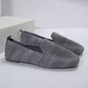 2024 NEW Solid Color Square Toe Mesh Loafers Shallow Women Flats Shoes Soft Bottom Knit Flats Mesh Shoes Casual Slip On Boat Shoes