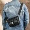 Men's Versatile Genuine Leather Messenger Bag, Vegetable-Tanned Cowhide Shoulder Bag, High-Quality Lightweight Small Square Bag