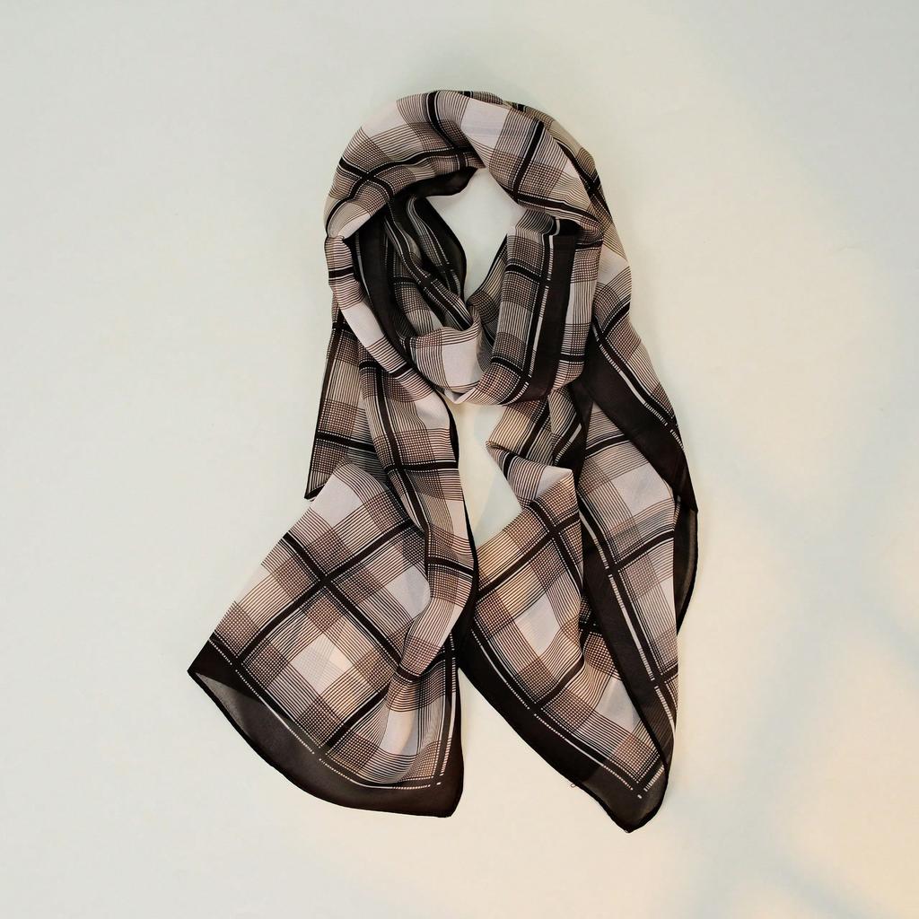 New Korean Silk Scarf Women's Light French Polka Dot Scarf Sunscreen Headscarf Belt Decorative Scarf