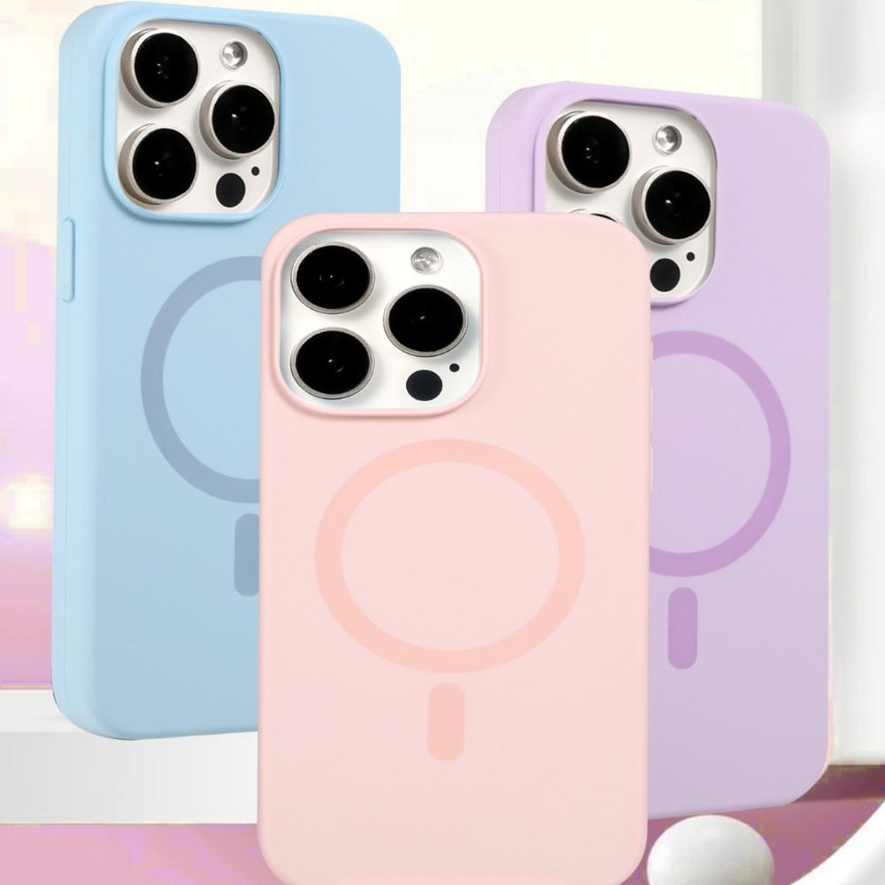 Compatible with Liquid Silicone 15promax Magnetic Charging Phone Case, Apple 16pro Anti-drop Protective Case, Anti-fingerprint