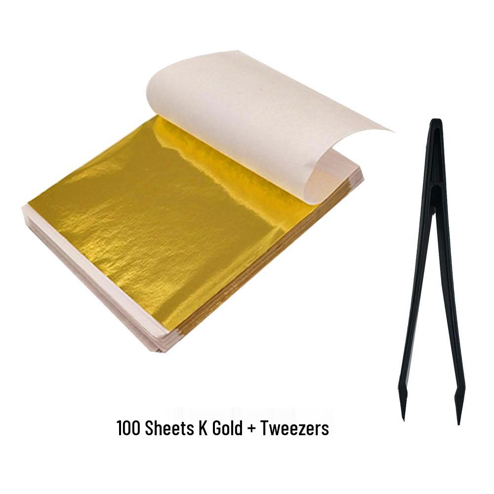 Taiwan Three-Color Imitation Gold Leaf: DIY Colored Foil Epoxy K Gold, Silver, Rose Gold Sheets (90-150/Pack)