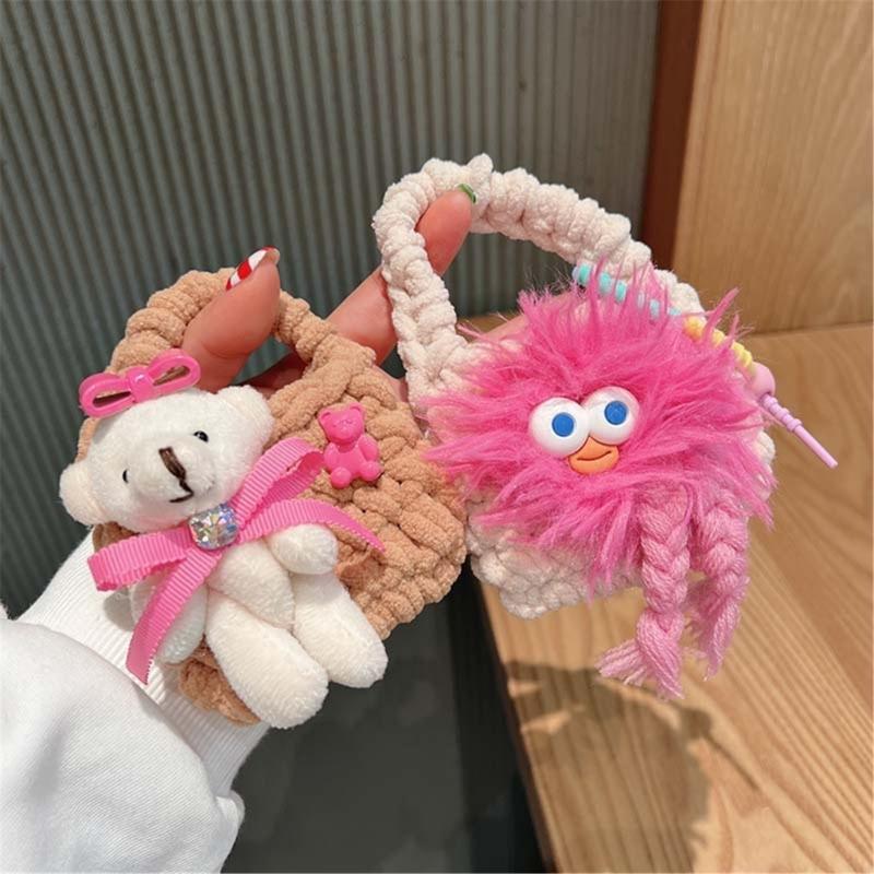 Colorful Crocheted Bag Wireless Headphone Case for Earphone Headphone Storage Wireless Headphone Case Bag Shockproof