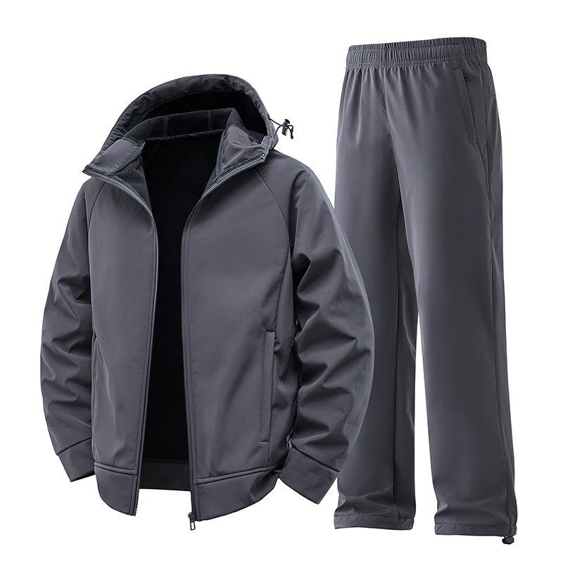 Sporty and casual men's and women's windbreaker sets for spring and autumn, new outdoor water-repellent loose fleece jacket