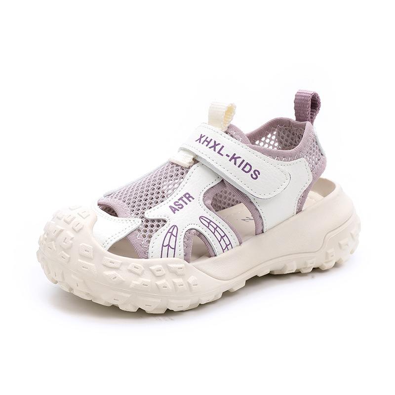 Children's Breathable Mesh Sport Sandals Girls' Casual Sneakers, Anti-Kick Closed-Toe Shoes for Toddlers & Youth