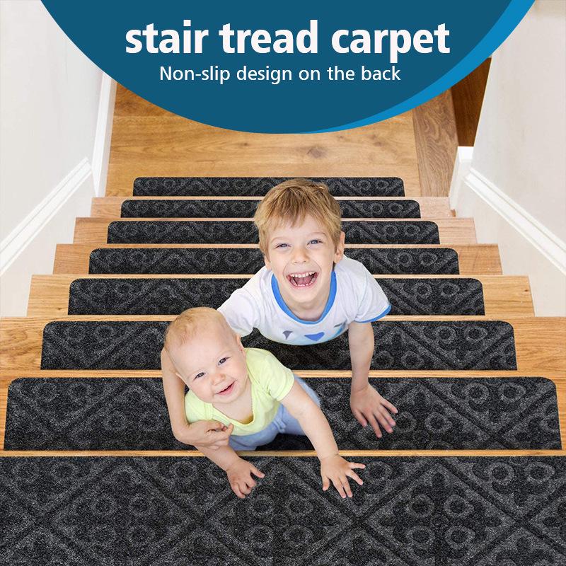 Embossed Non-Slip Self-Adhesive Stair Mats - Dirt-Resistant Floor Stickers