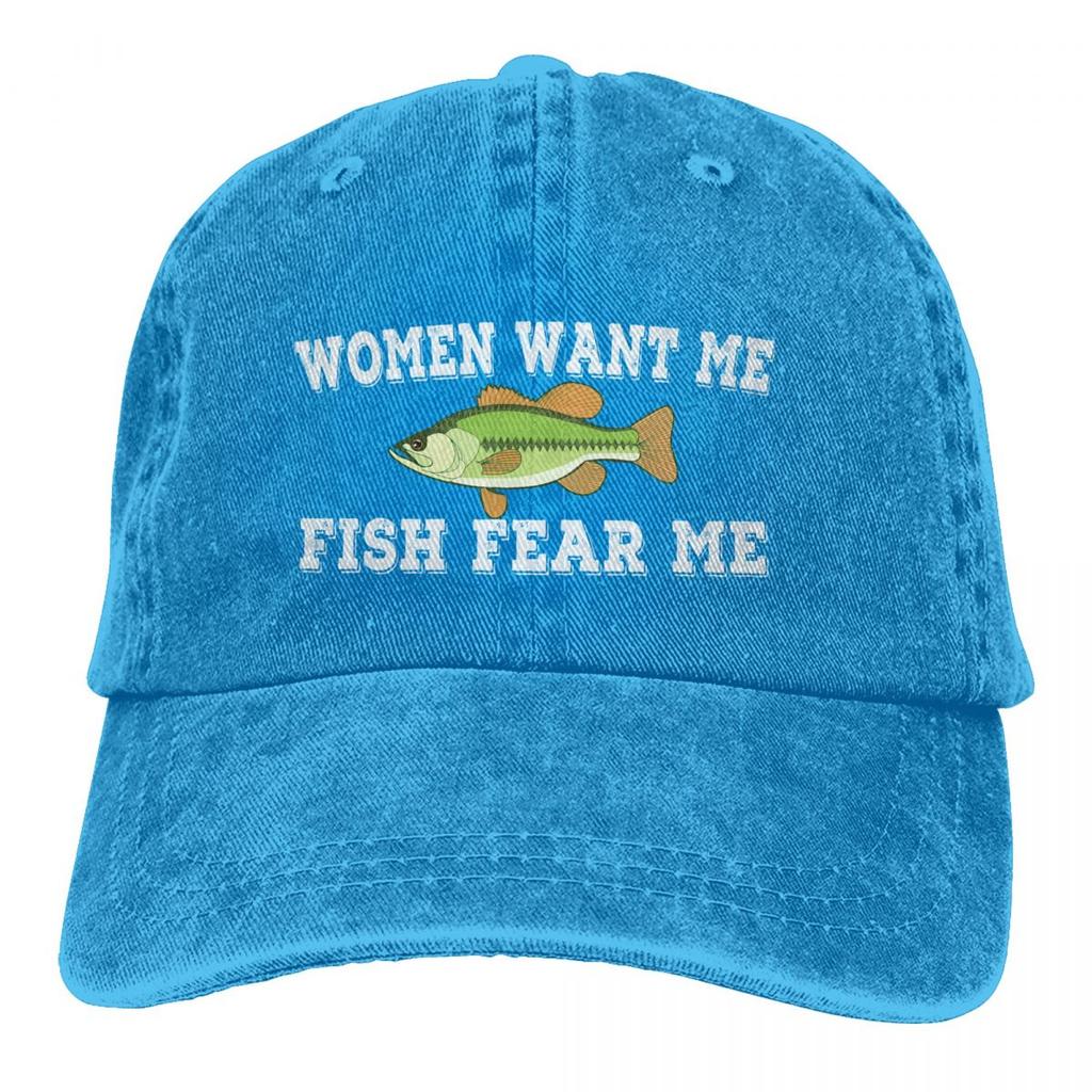 Women Want Me Fish Fear Me Women Love Me Fish Fear Me Fishing Dad Quotes Sarcastic Jokes Baseball Caps Peaked Cap Meme Hats