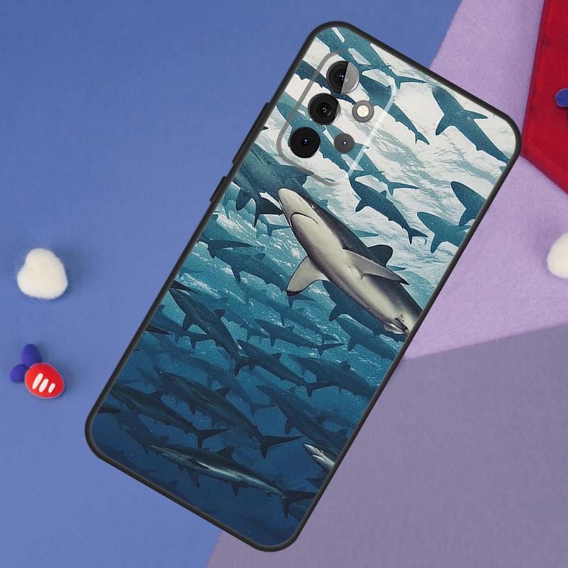 Ocean Shark Tooth Fish Case For Samsung Galaxy A55 A35 A32 A12 A22 A52 A06 A54 A34 A14 A56 A36 A26 A16 A13 A53 A15