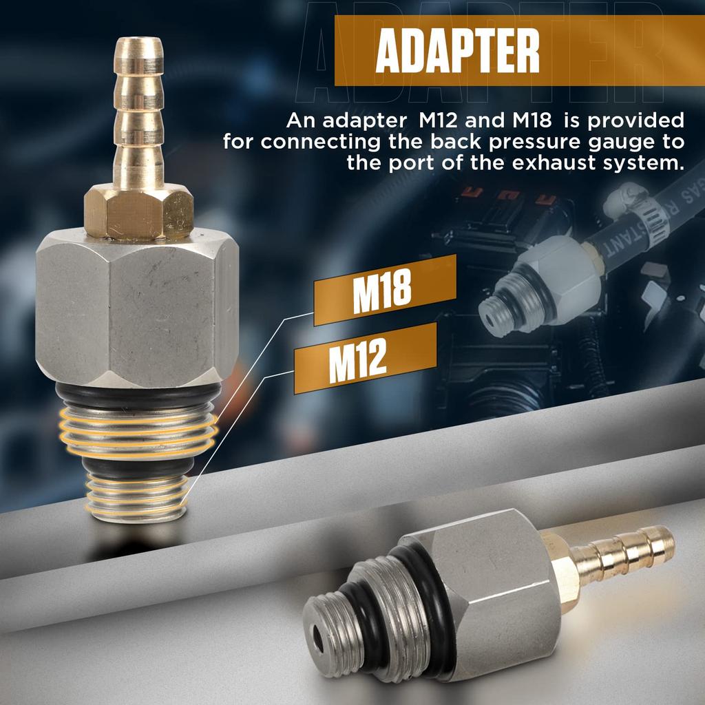 Exhaust Back Pressure Tester,Exhaust Back Pressure Gauge,Fuel Pressure Test Kit