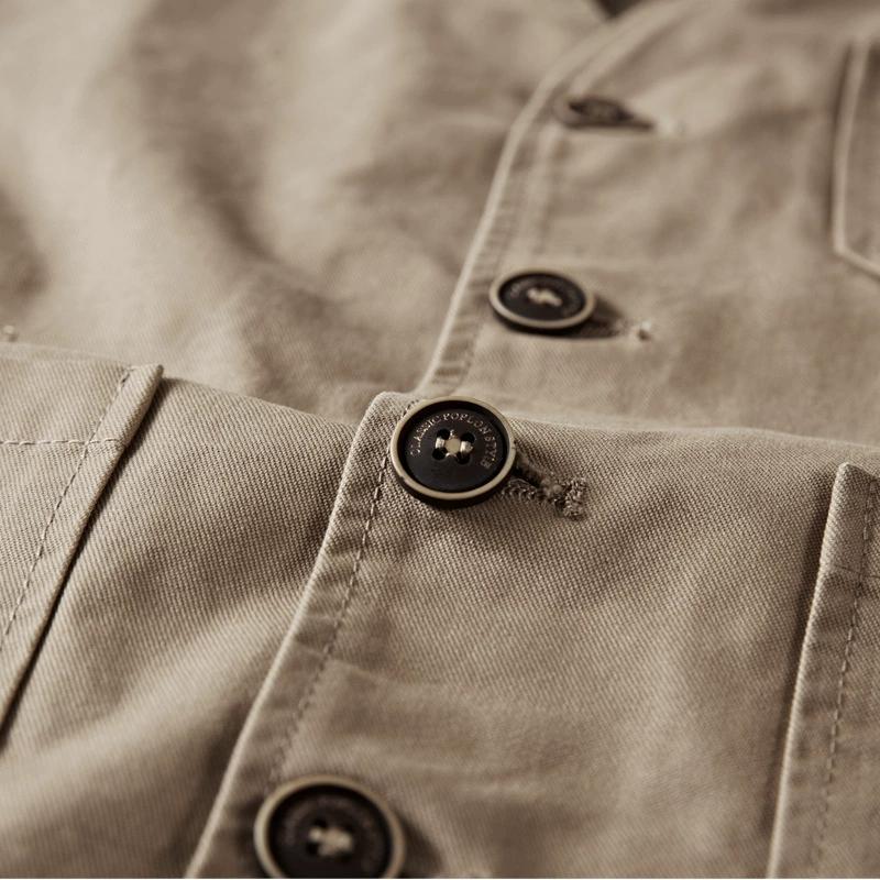 Men's Spring Plus Size V-neck Casual Vest Middle-aged and Elderly Single-breasted Multi-pocket Straight Hem Tops