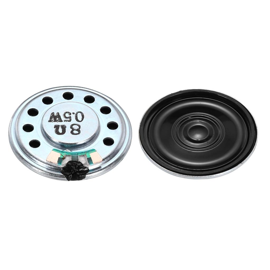 uxcell 8pcs 8ohm Mini Speakers Metal Shell Round Internal Micro Magnet Speakers Mini Speakers DVD EVD Multimedia Mobile Portable Advertising Equipment