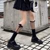 Summer Ultra-thin and Thin Jk Mesh Stitching Bow Socks Women's Calf Socks White Lace Lace Medium Tube Socks