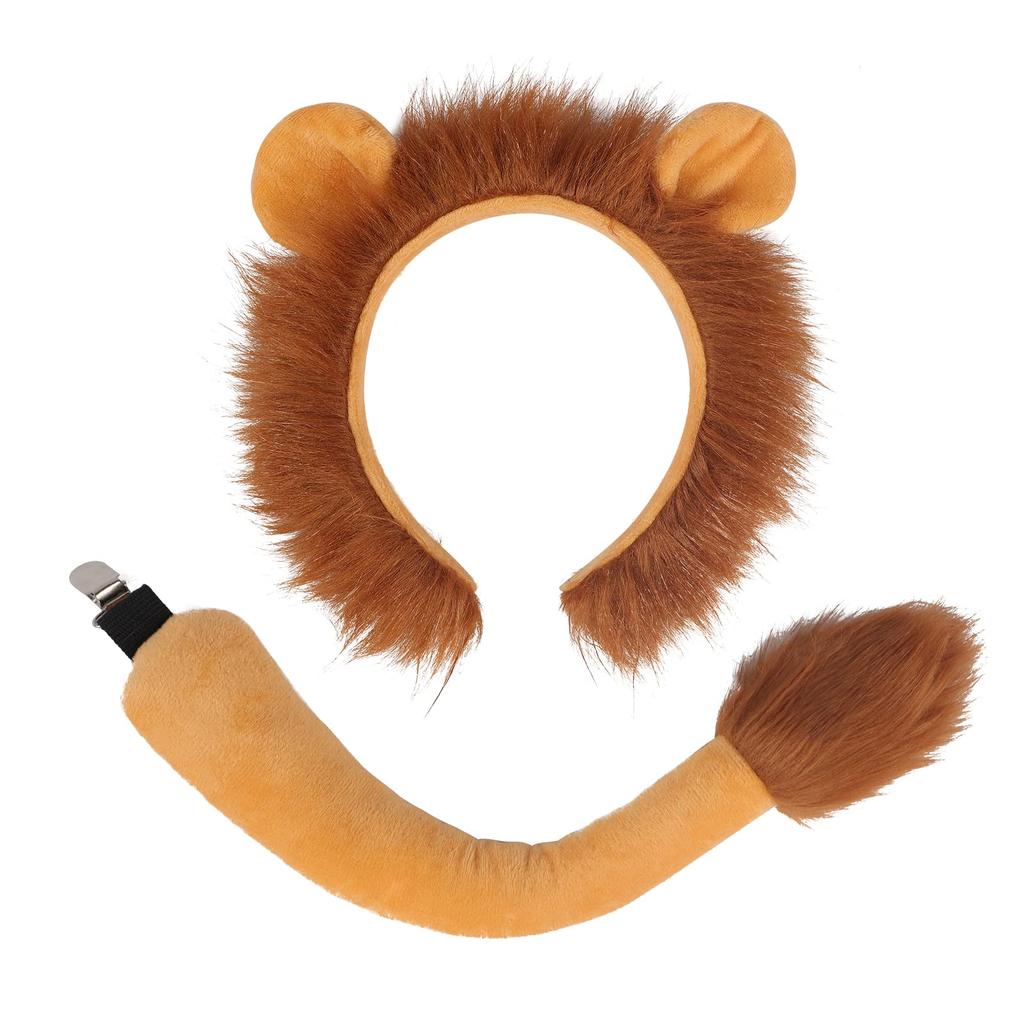 Lion Cosplay Lion Ears Tail Gloves Halloween Cute Kigurumi Lion Tail and Ear Headband Kids Adults Animal Fancy Dress Animal Costume Outfit Disguise