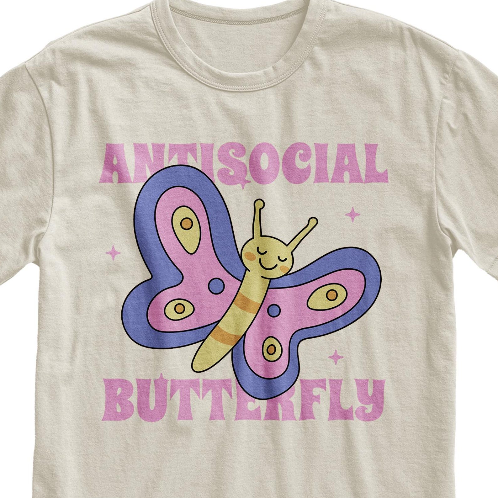 Antisocial Butterfly Shirt, Groovy Graphic Tee M