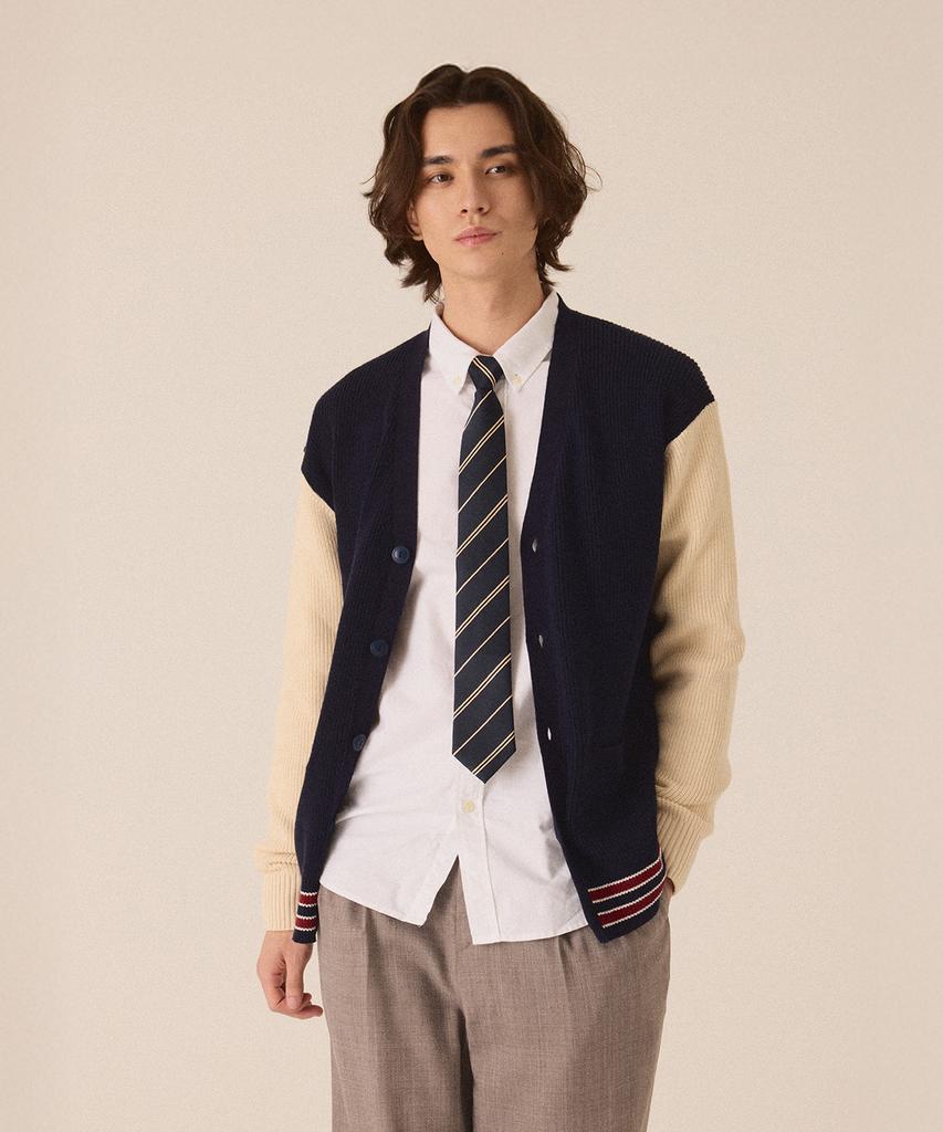 Cutz Color-Block Sleeve Knit Cardigan - 2 Colors
