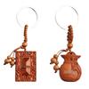 Peach Wood Qi Nan Car Keychain Pendant - Safe Trip Gift for Women